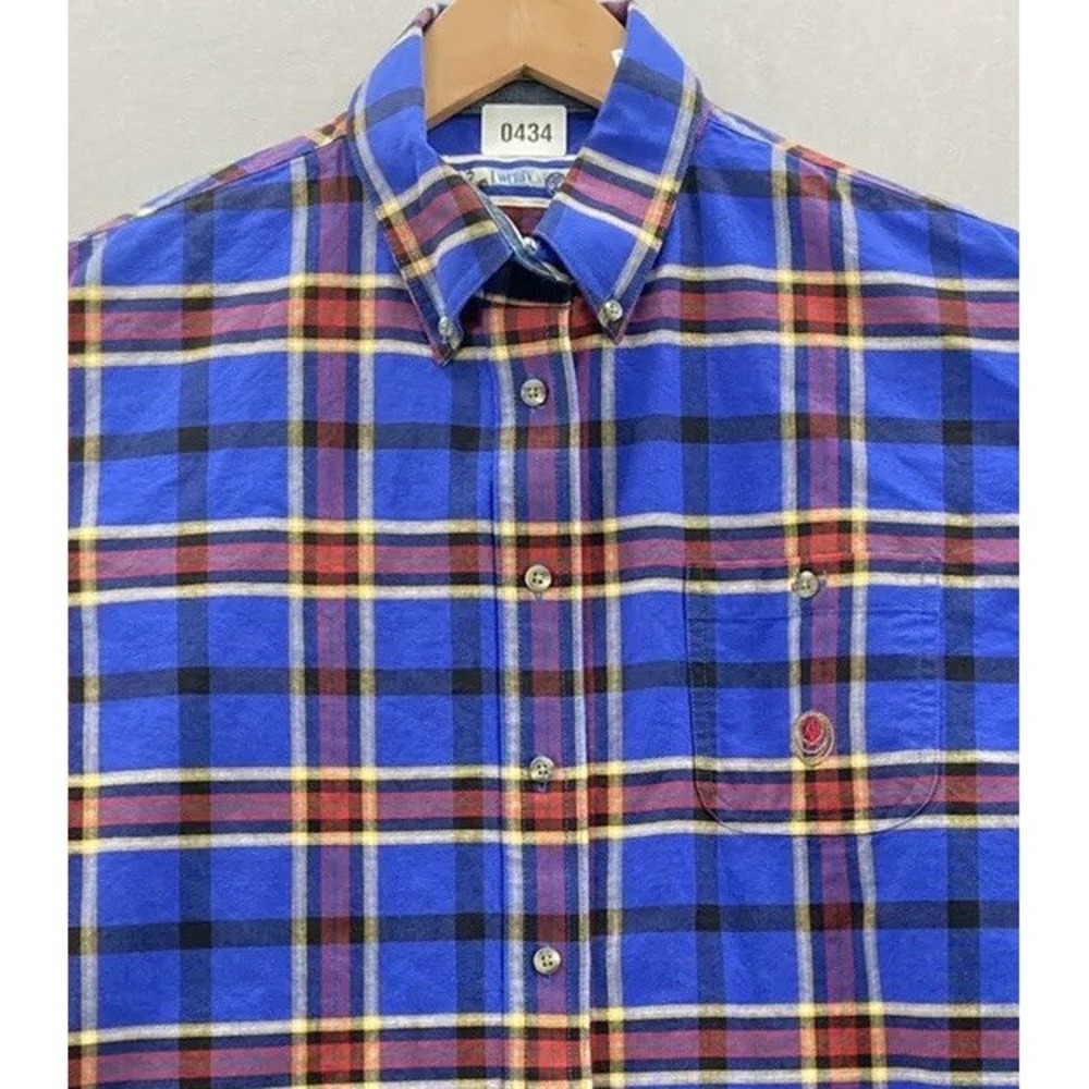 Wrangler Twenty X Western Shirt Mens LARGE Blue Plaid Long‎ Sleeves Pocket